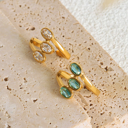 Inel placat cu aur de 18k Glitterati Trilogy