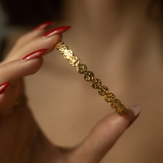 Bratara placata cu aur de 18k Glitterati Ripples