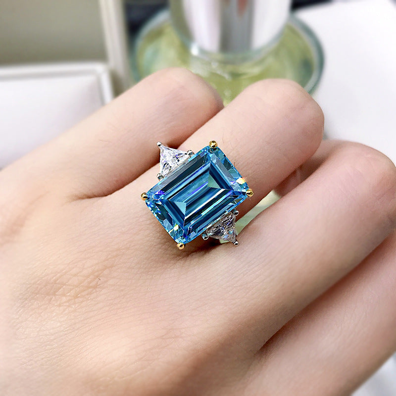 Inel Glitterati Brilliance - din argint, cu piatra radiant cut zirconia