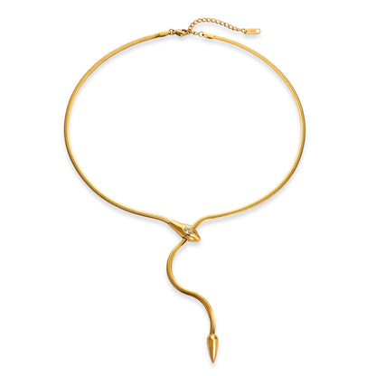 Colier sarpe placat cu aur de 18k