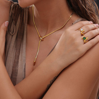 Colier sarpe placat cu aur de 18k