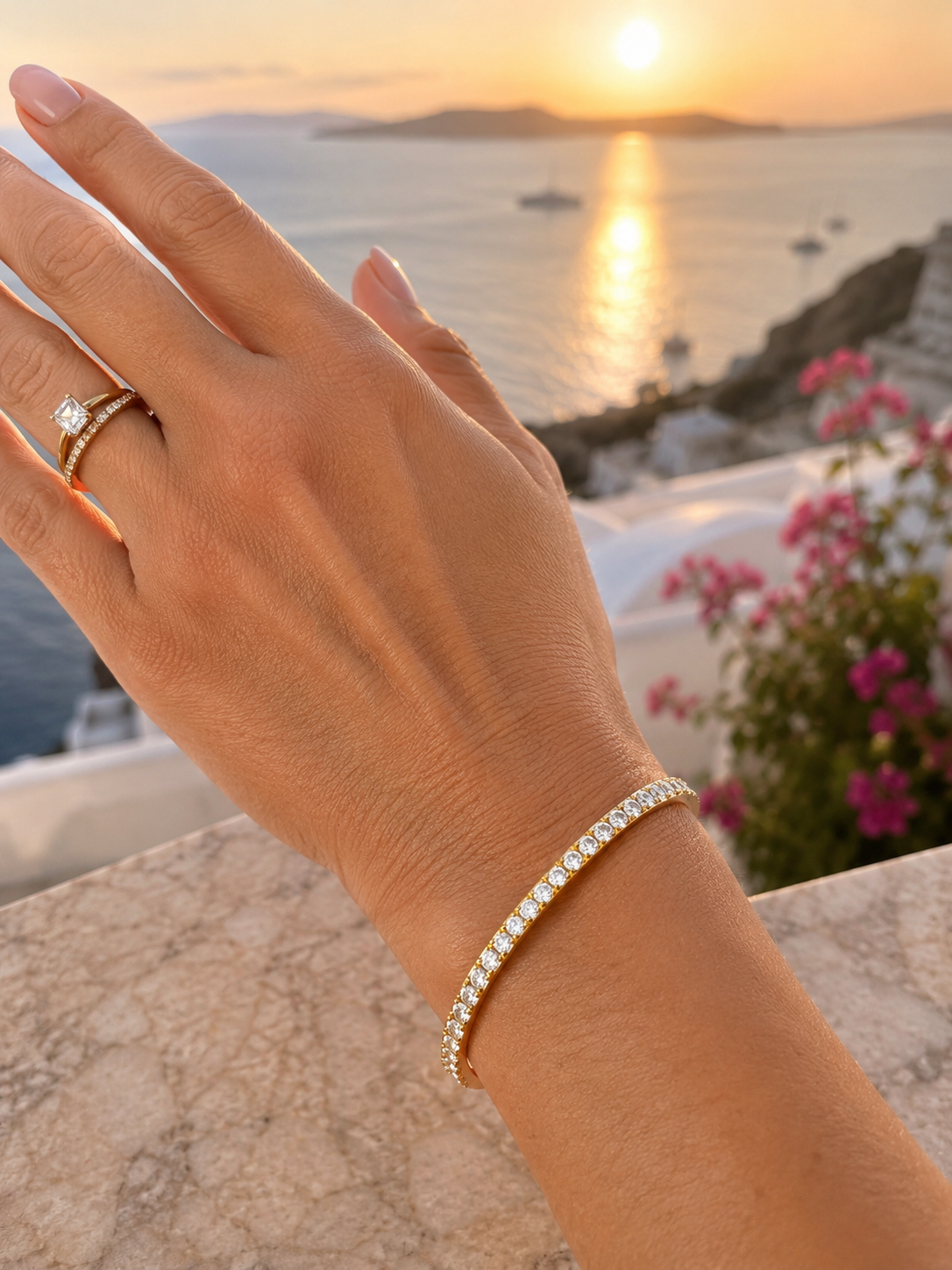 Bratara placata cu aur de 18k Glitterati Golden Hour