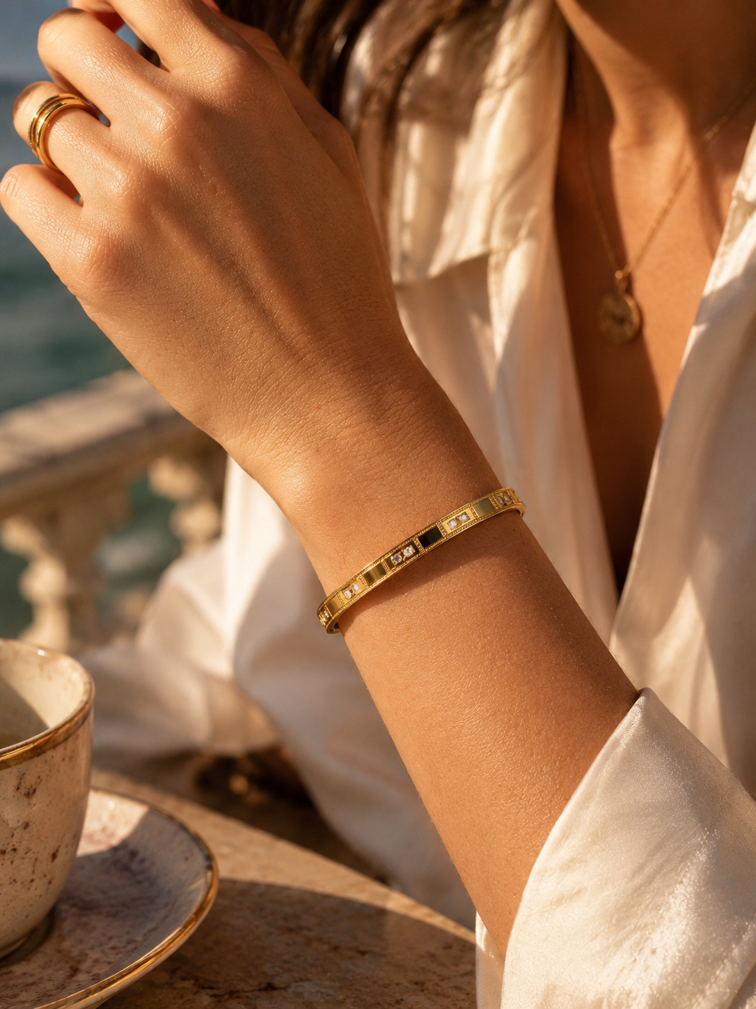 Bratara placata cu aur de 18k Glitterati Fortunate