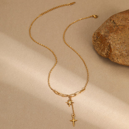 Colier placat cu aur de 18k Glitterati North Star