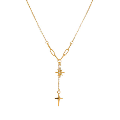 Colier placat cu aur de 18k Glitterati North Star