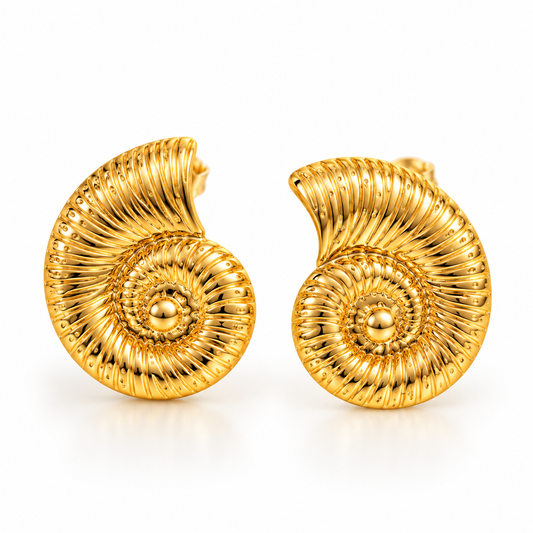 18k Gold Plated Glitter Swirl Earrings