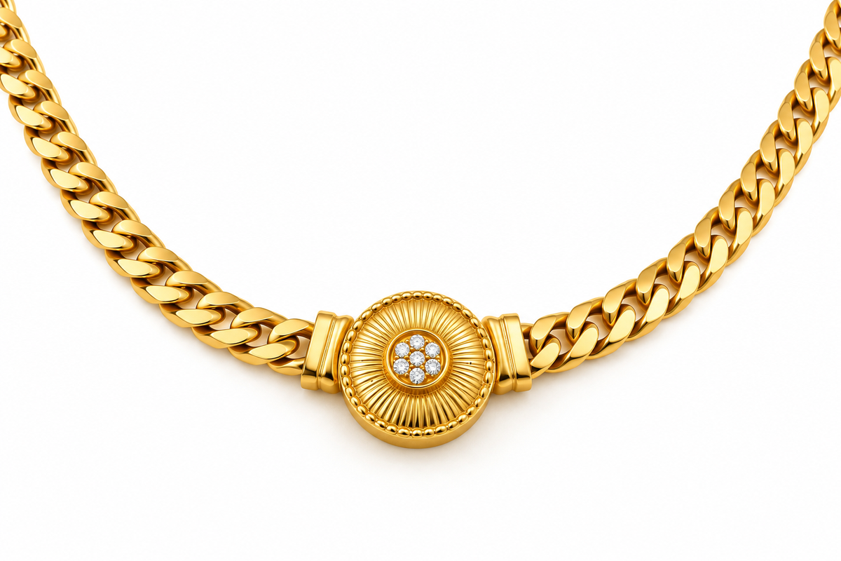 Colier auriu  Glitterati cu moneda