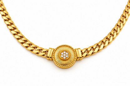 Colier auriu  Glitterati cu moneda