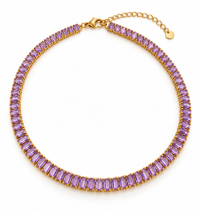 Colier tennis tip choker Glitterati Murmur  lavender