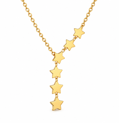 Colier auriu cu stele curgatoare Glitterati
