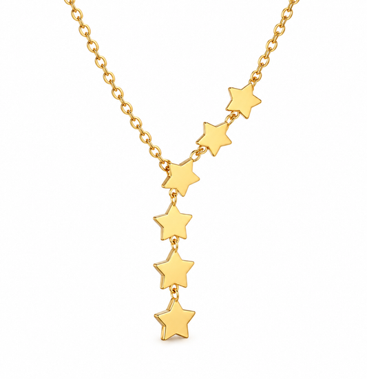Colier auriu cu stele curgatoare Glitterati