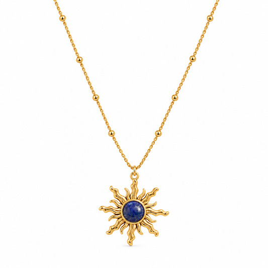 Colier Glitterati cu soare si lapis lazuli