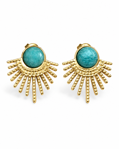 Glitter Earrings with Amazonite