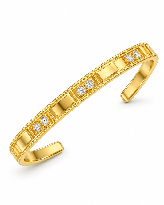Bratara aurie reglabila placata cu aur de 18k Glitterati Fortunate