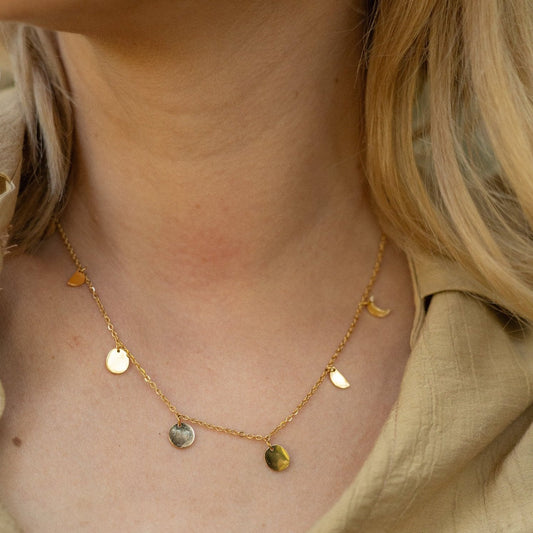 Colier Glitterati Moonwalker - placat cu aur de 18k