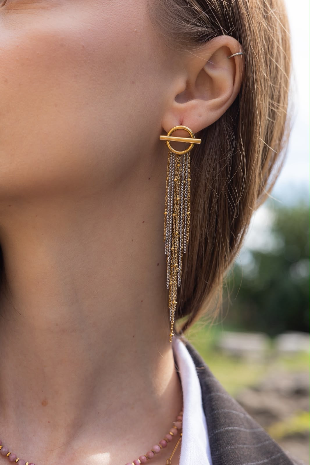 Silk - cercei placați cu aur de 18k