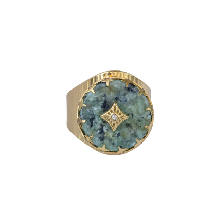 Inel placat cu aur de 18k Glitterati Suleyman