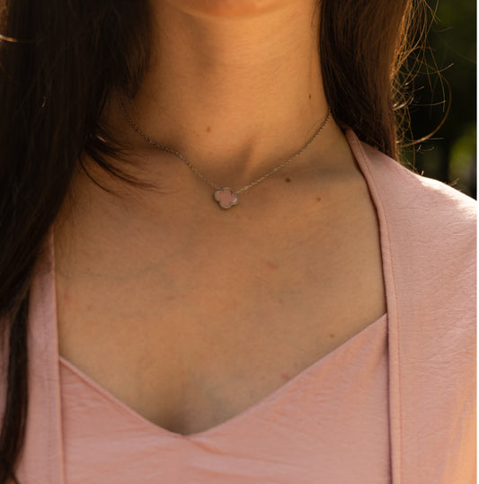 Colier Glitterati Clover - rose
