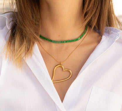 Colier placat cu aur de 18K Glitterati Murmur - emerald