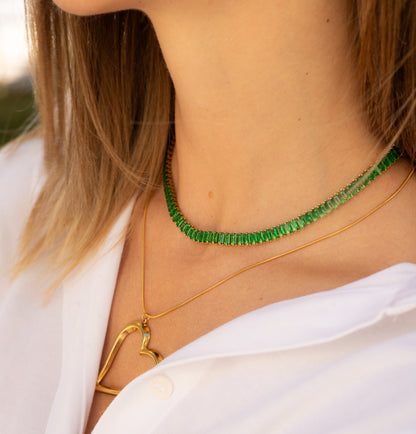 Colier placat cu aur de 18K Glitterati Murmur - emerald