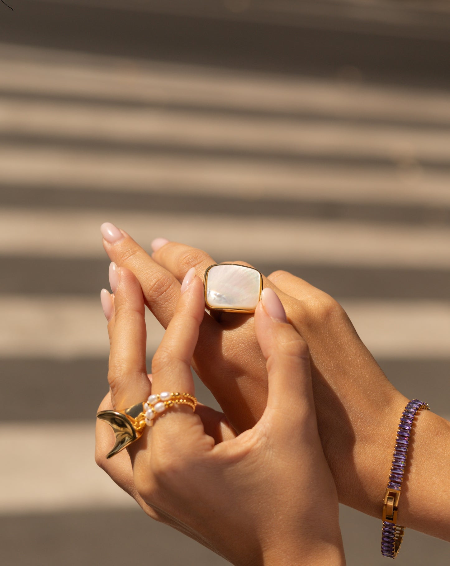 Brățară placata cu aur de 18K Glitterati Murmur - lavender