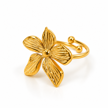 Inel placat cu aur de 18k Glitterati Fleur
