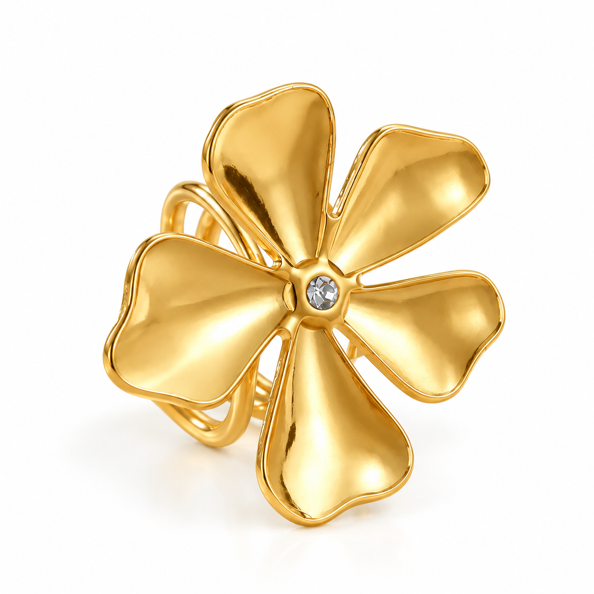 Inel placat cu aur de 18k Glitterati Blossom
