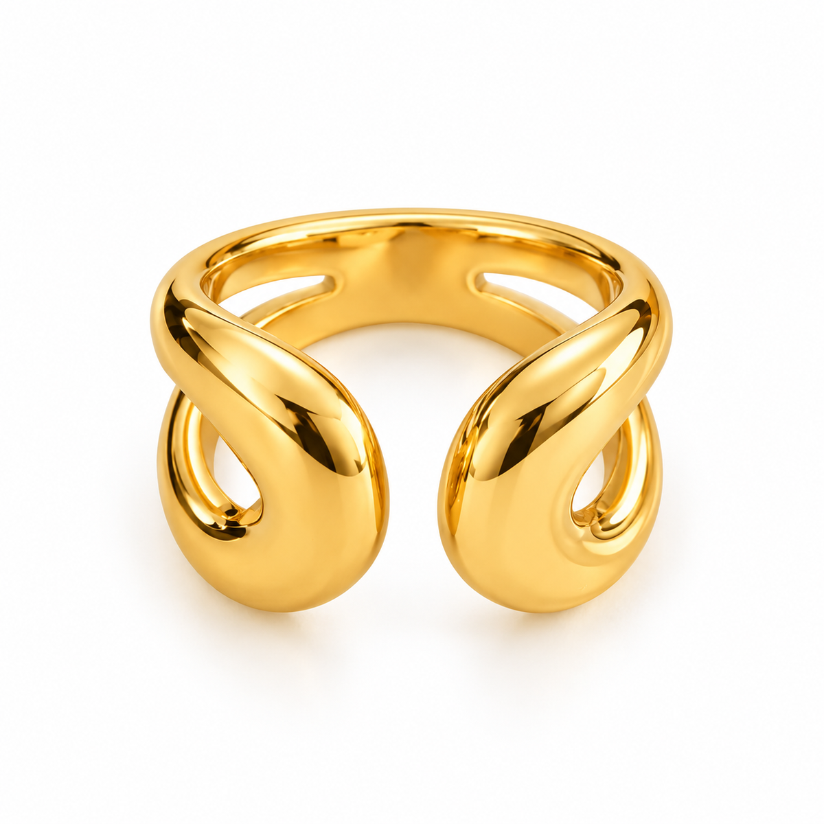 Inel Glitterati Embrace - placat cu aur de 18k