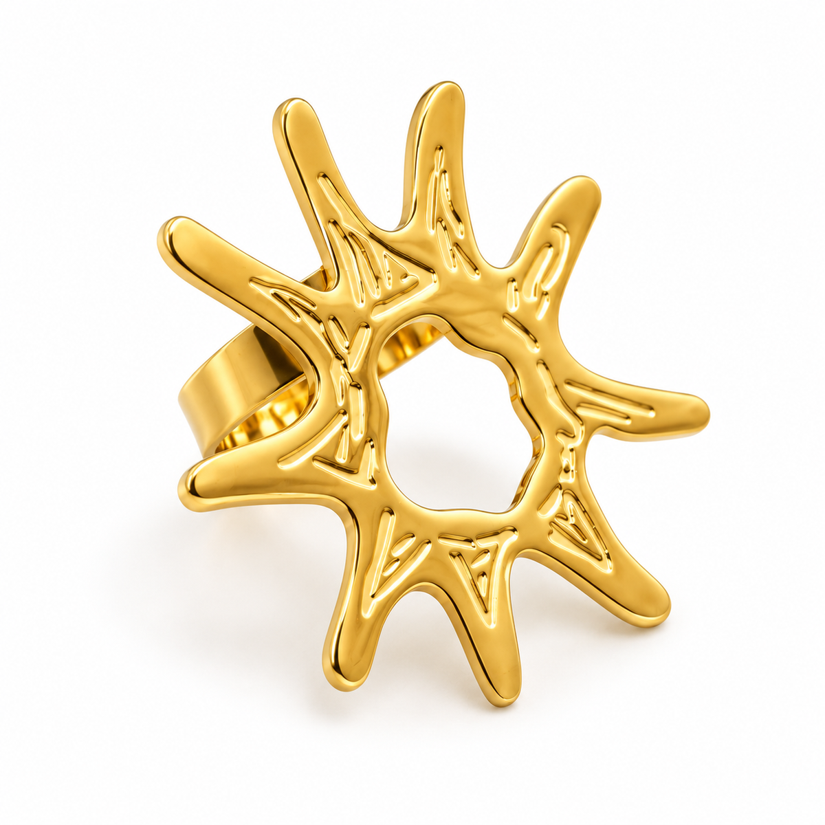 18k Gold-Plated Glitterati Sunburst Ring