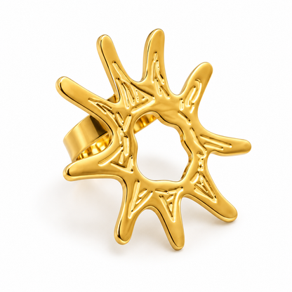 18k Gold-Plated Glitterati Sunburst Ring