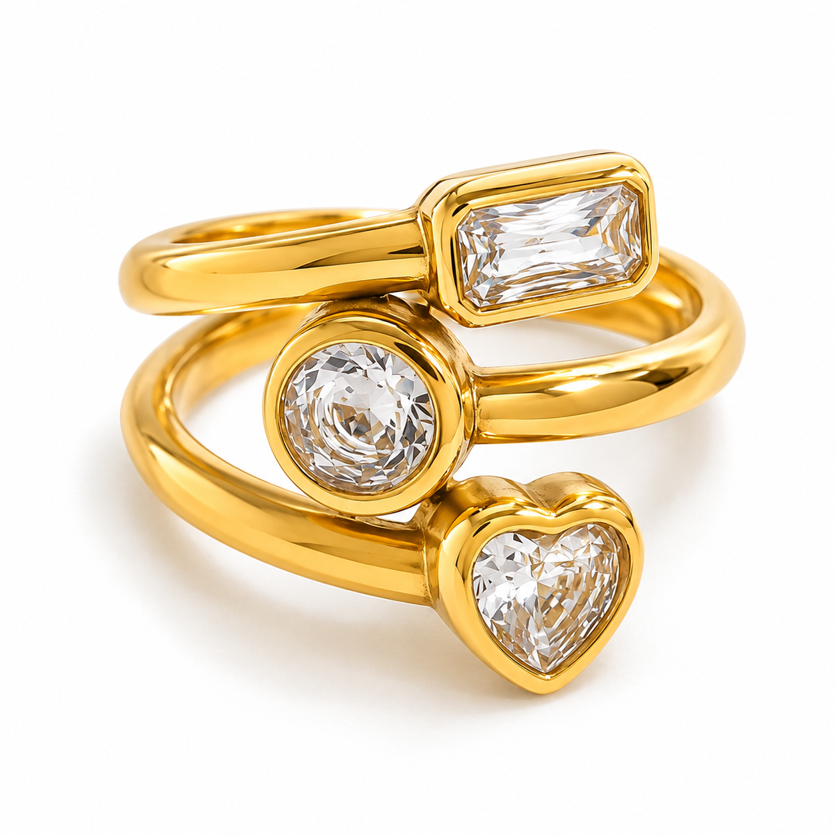 Inel placat cu aur de 18k Glitterati