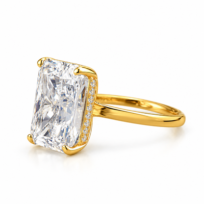 Inel Glitterati din argint placat si radiant cut