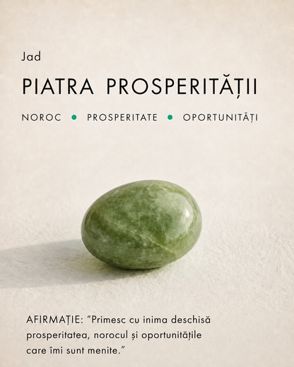 Inel Glitterati Prosperity, cu jad verde, placat cu aur de 18k