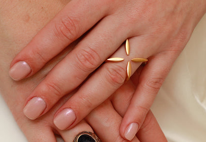 Inel  Glitterati placat cu aur de 18K