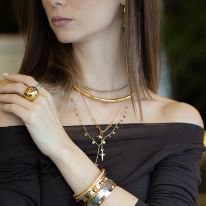 Colier Glitterati  placat cu aur de 18k