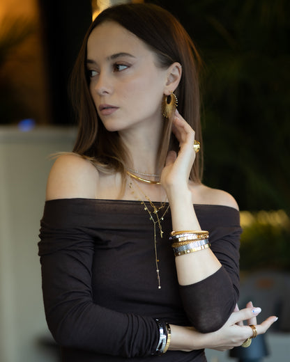 Cercei placați cu aur de 18K Glitterati Attract