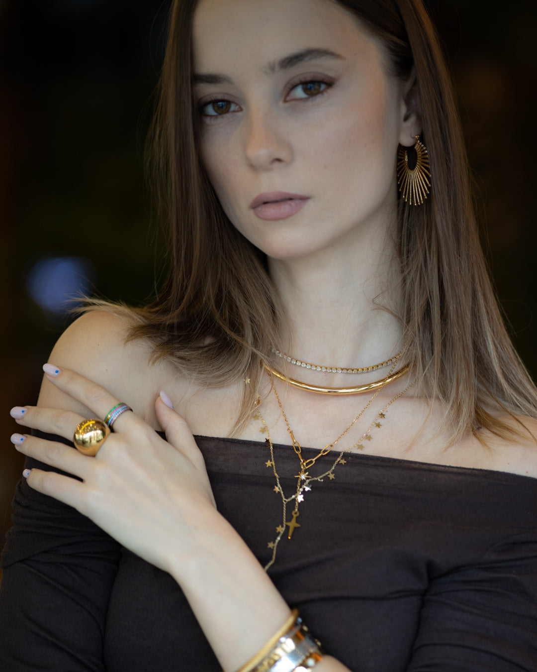 Colier Glitterati  placat cu aur de 18k
