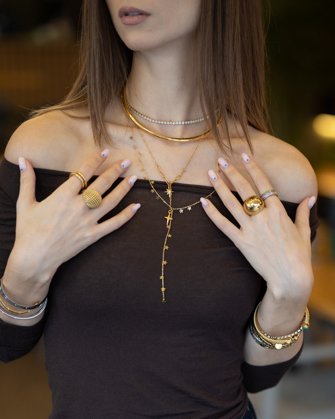 Inel Glitterati Armor - gold, placat cu aur de 18k