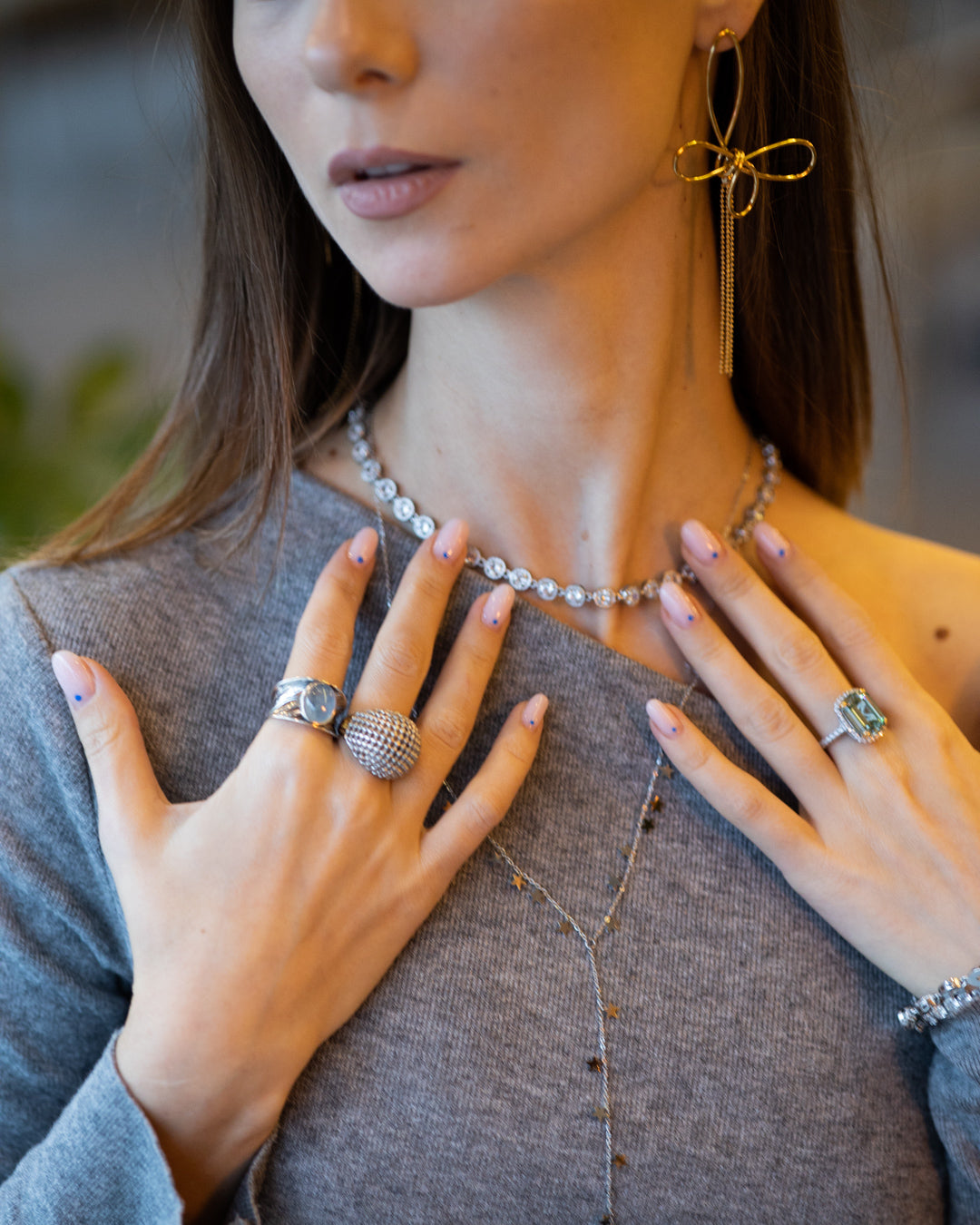 Cercei placați cu aur de 18K Glitterati Goddess Spell