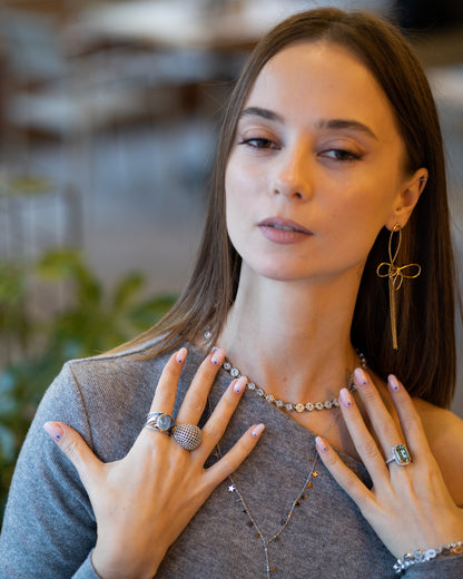 Cercei placați cu aur de 18K Glitterati Goddess Spell