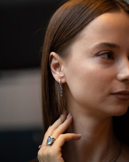 Cercei Glitterati cu cubic zirconia