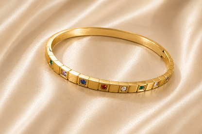 Brățară aurie Glitterati din oțel chirurgical placată cu aur de 18K
