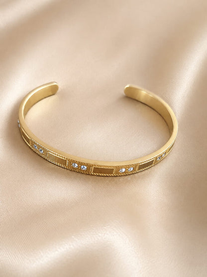 Bratara aurie reglabila placata cu aur de 18k Glitterati Fortunate