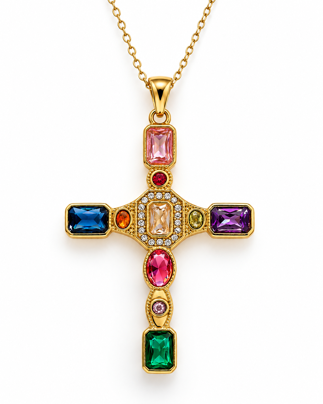 Colier Glitterati Goddess of Light, cu cruce