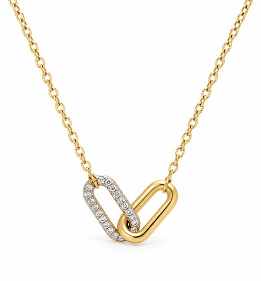 Colier Glitterati  - placat cu aur de 18k