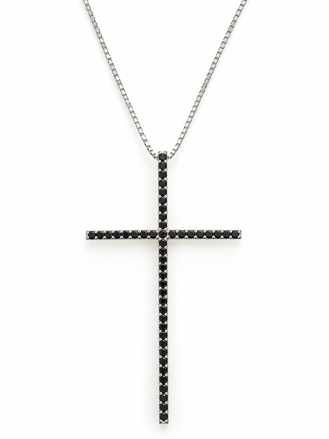 Colier cu cruce Glitterati Alignment - black
