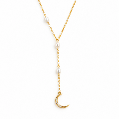 Colier Glitterati Feminine, placat cu aur de 18K, cu perle naturale de cultura