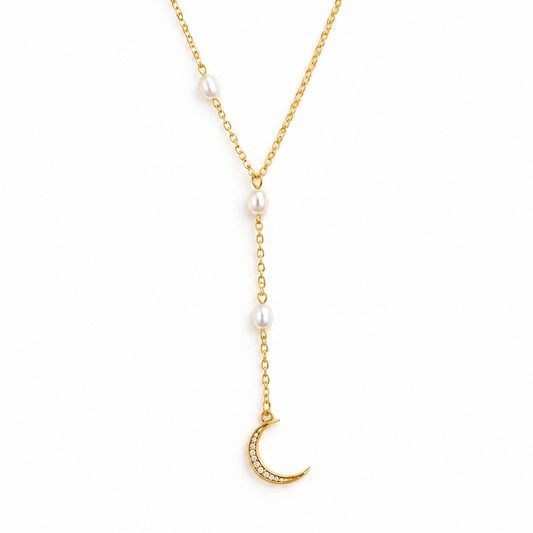 Colier Glitterati Feminine, placat cu aur de 18K, cu perle naturale de cultura