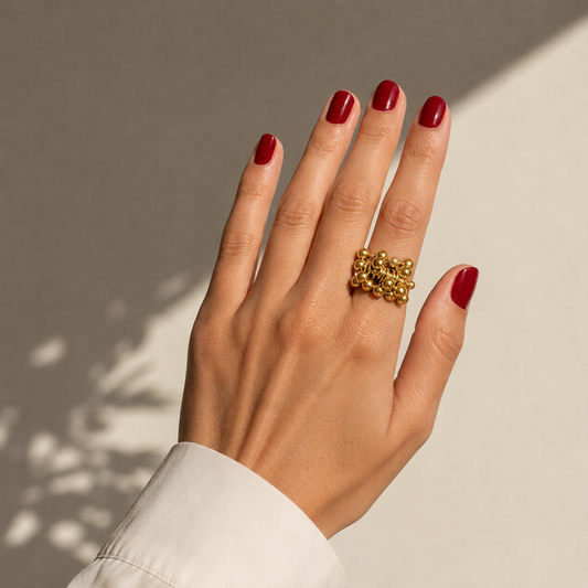 Inel placat cu aur de 18k Glitterati Ball