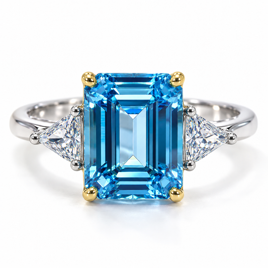 Inel Glitterati Brilliance - din argint, cu piatra radiant cut zirconia